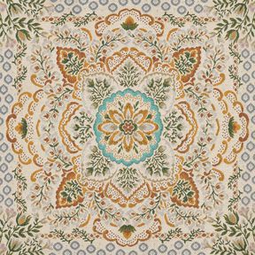 Decorative Panel Tapestry Fabric large mandala – mustard/light beige, 