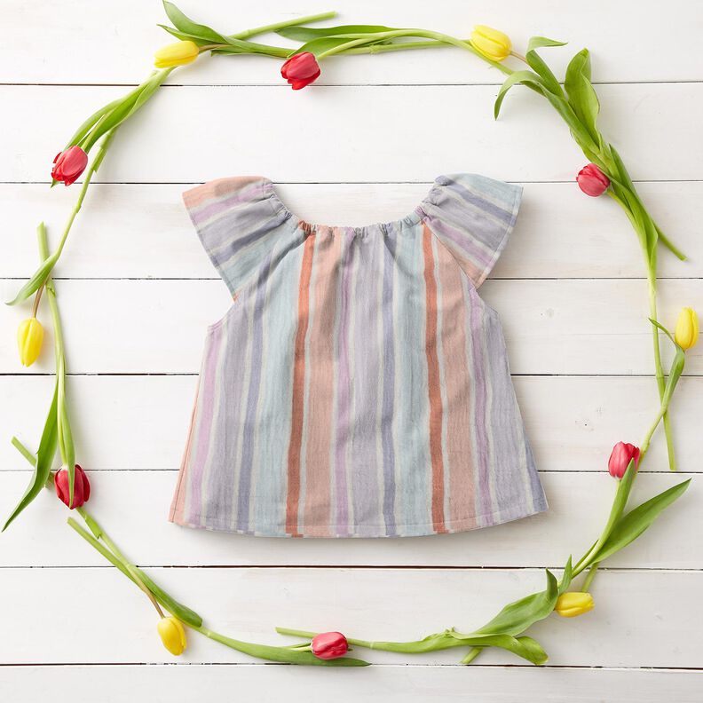 Double Gauze/Muslin yarn-dyed stripes | Poppy Fabrics – offwhite/colour mix,  image number 6