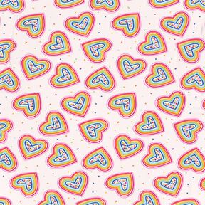 Cotton Jersey Colourful Hearts – offwhite, 