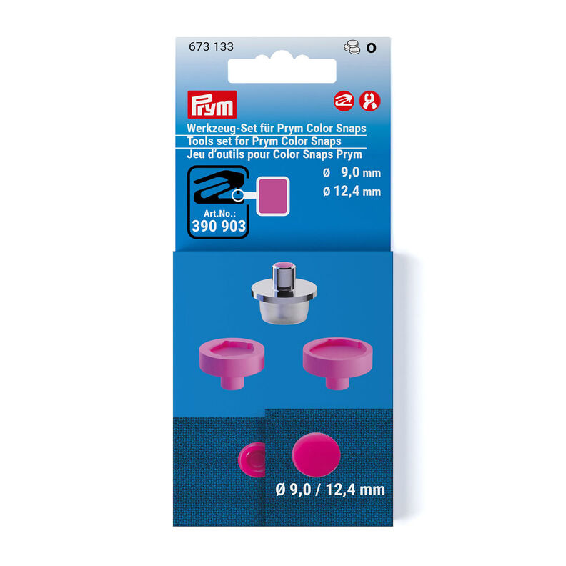 Tool Set Color Snaps [Ø 9 + 12,4 mm] | Prym – metallic silver/pink,  image number 1