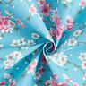 Cherry blossom coated cotton – aqua blue,  thumbnail number 3
