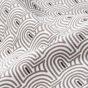 Decor Fabric Half Panama minimalist arches – white/grey, 