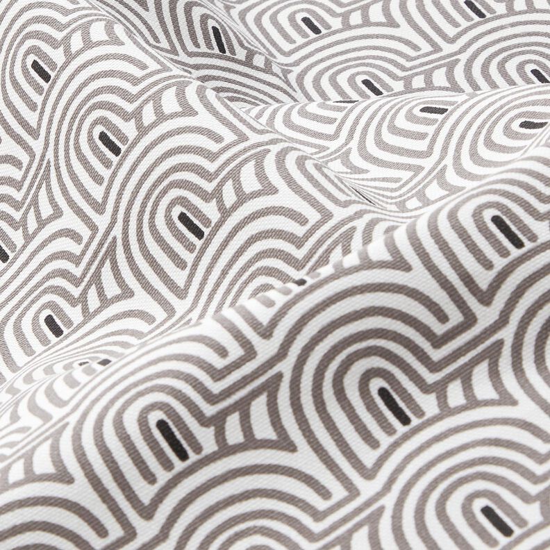 Decor Fabric Half Panama minimalist arches – white/grey, image number 2
