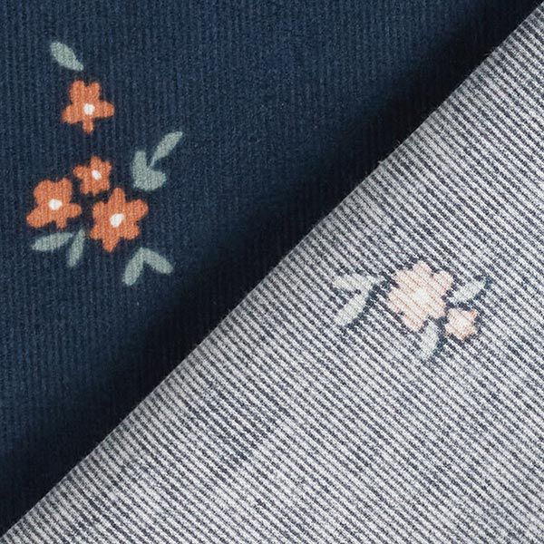 Baby Cord scattered flowers | by Poppy – navy blue, image number 4