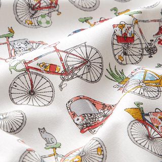 Cotton Cretonne Retro Bikes – offwhite, 