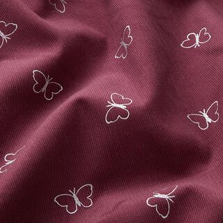 Baby Cord glittery butterflies – burgundy, 