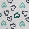 Cosy Fleece big hearts – silver grey/dark green,  thumbnail number 1