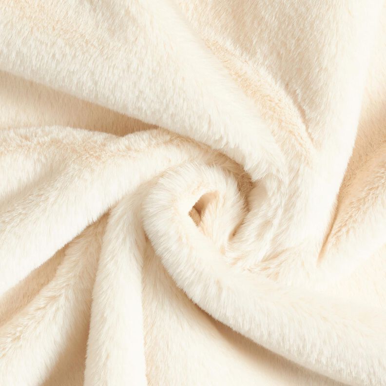 Velour fabric with faux fur backing – cream, image number 6