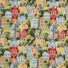 Decor Fabric Tapestry Fabric colourful neighbourhood – natural/sky blue,  thumbnail number 1