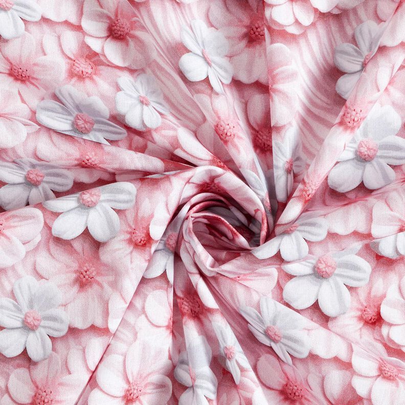 Cotton Poplin confectionary flowers Digital Print – light dusky pink,  image number 3