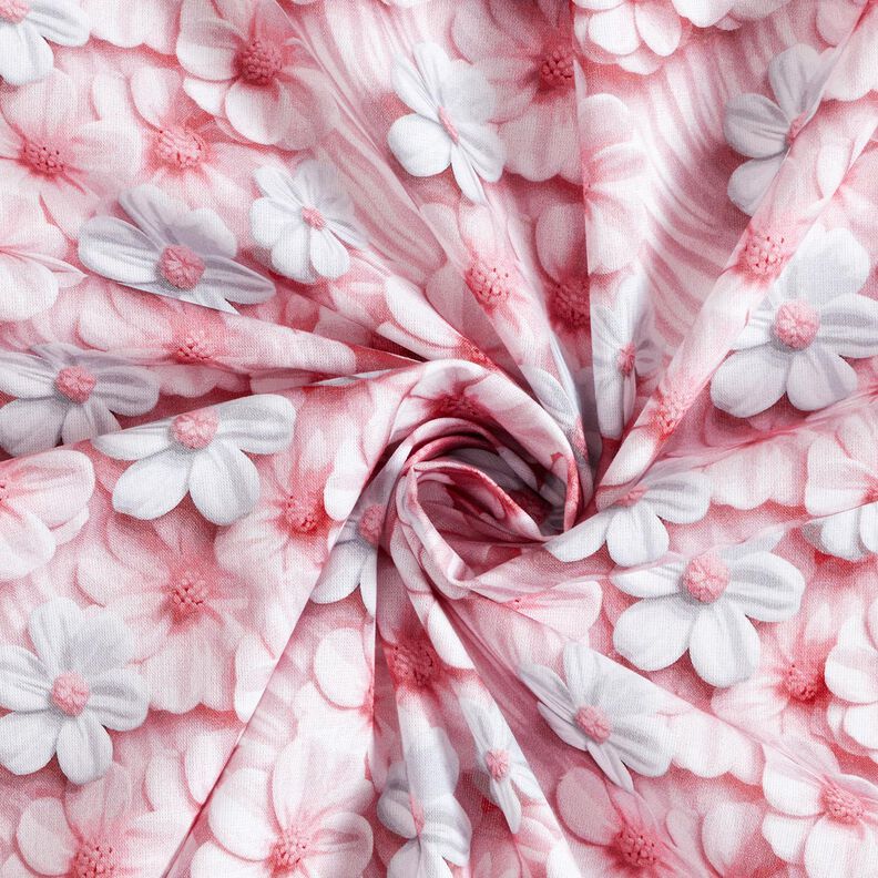 Cotton Poplin confectionary flowers Digital Print – light dusky pink, image number 3