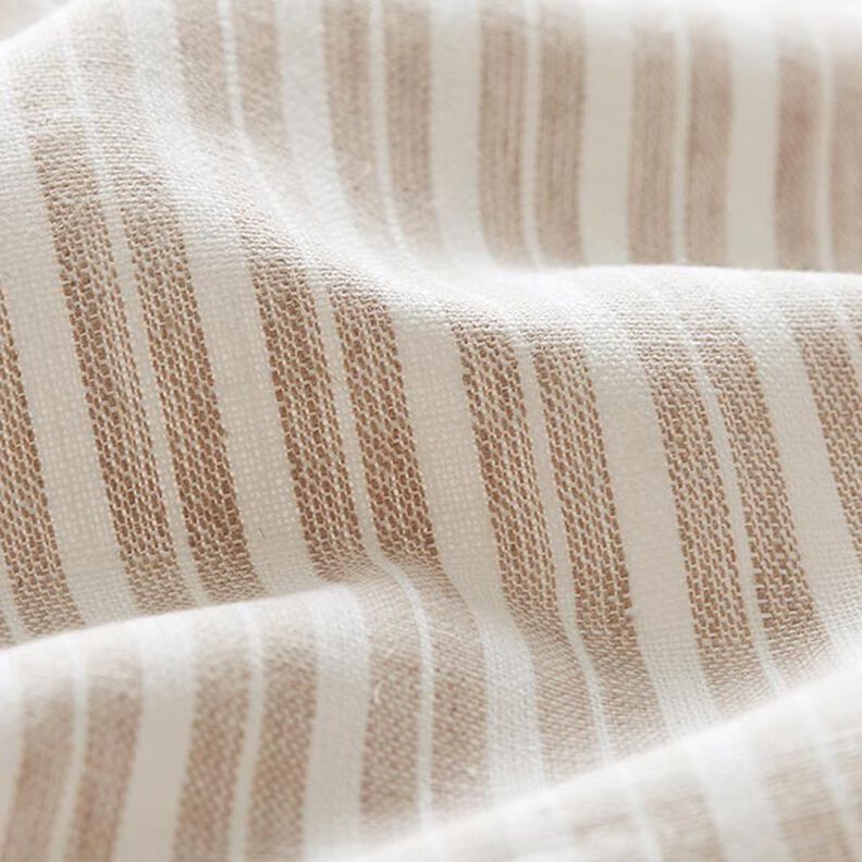 Linen Cotton Blend Wide Stripes – beige/offwhite,  image number 2