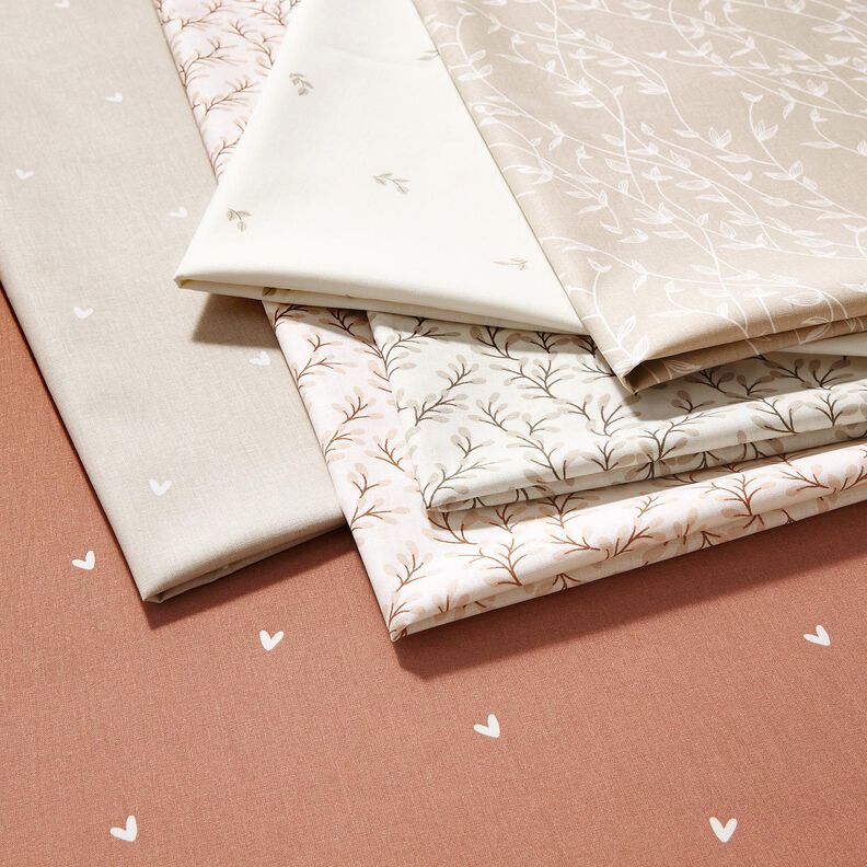 Cotton Poplin Leafy Vines – misty grey,  image number 5