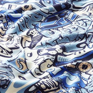 French Terry graffiti monster – light blue, 