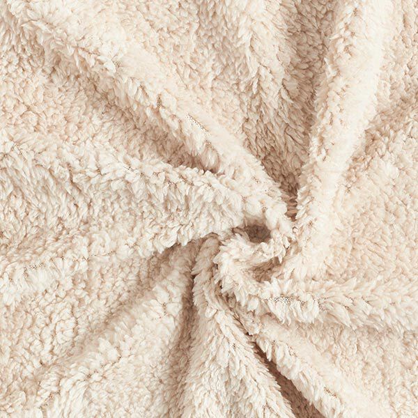 Faux Fur Teddy Fabric – light beige,  image number 1