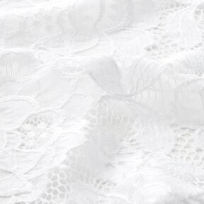 Stretch Lace Blossoms and leaves – white, 