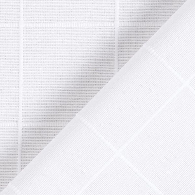 Decorative fabric, chequered grid, recycled – white,  image number 3