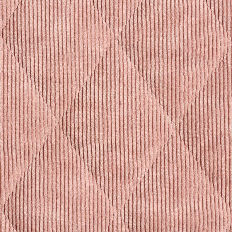 Quilted Fabric Corduroy with fur backing diamonds – dusky pink, image number 1