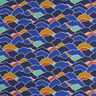 Cotton Cretonne Abstract Waves – royal blue/sage,  thumbnail number 1