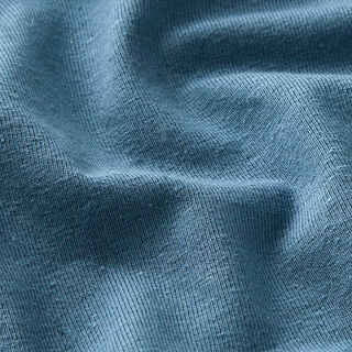 Plain cotton linen blend jersey – denim blue, 