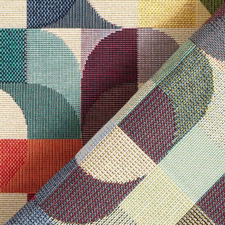 Decor Fabric Tapestry Fabric retro shapes – light beige/carmine,  image number 4
