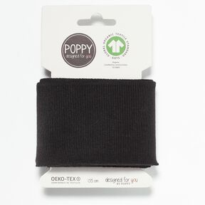 GOTS Cuff Knit ribbing Plain – black, 