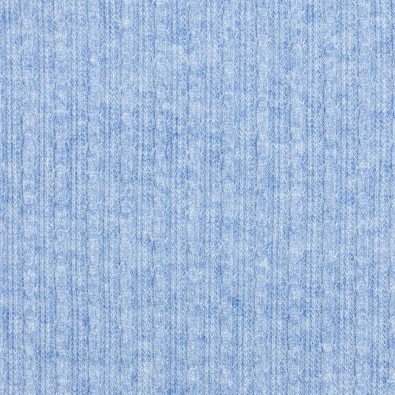 melange cable pattern knitted fabric – light wash denim blue,  image number 1