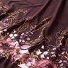 Cotton Jersey Border Fabric Flowers in gold glitter | Glitzerpüppi – burgundy/pastel mauve,  thumbnail number 2