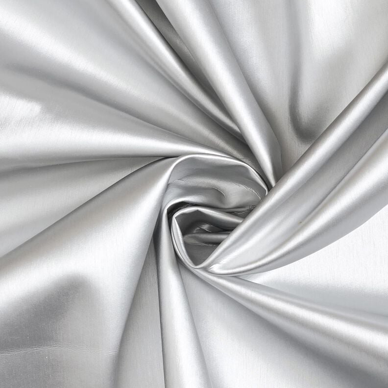 Upholstery Fabric Imitation Leather Shimmering – metallic silver,  image number 1