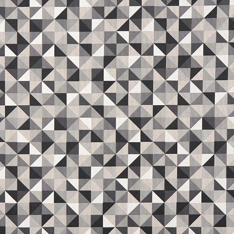 Decor Fabric Half Panama retro diamond pattern – grey/black,  image number 1