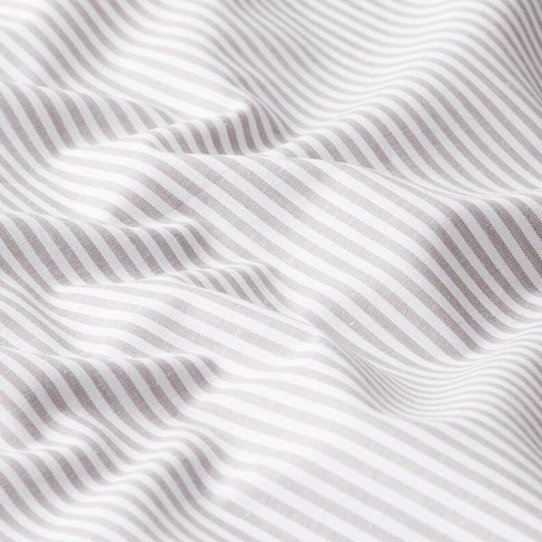 Cotton Poplin Stripes, yarn-dyed – grey/white,  image number 2