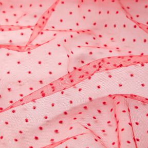 Tulle velvet dots – red, 