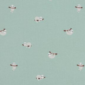 Cotton Jersey Sloths – pale mint, 
