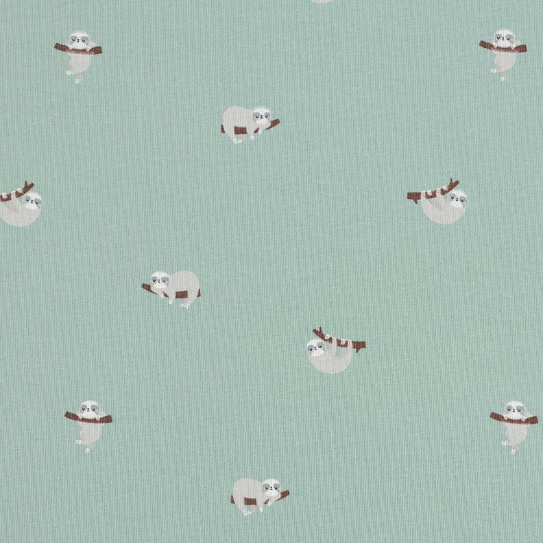 Cotton Jersey Sloths – pale mint, image number 1