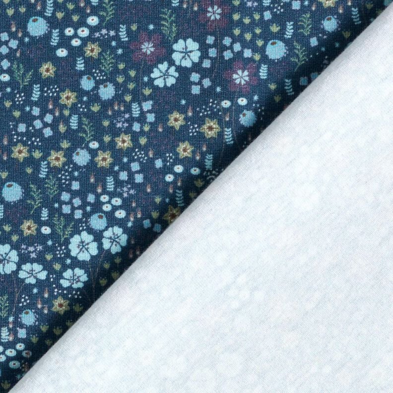 Cotton Jersey Forest flower meadow Digital Print – midnight blue,  image number 4