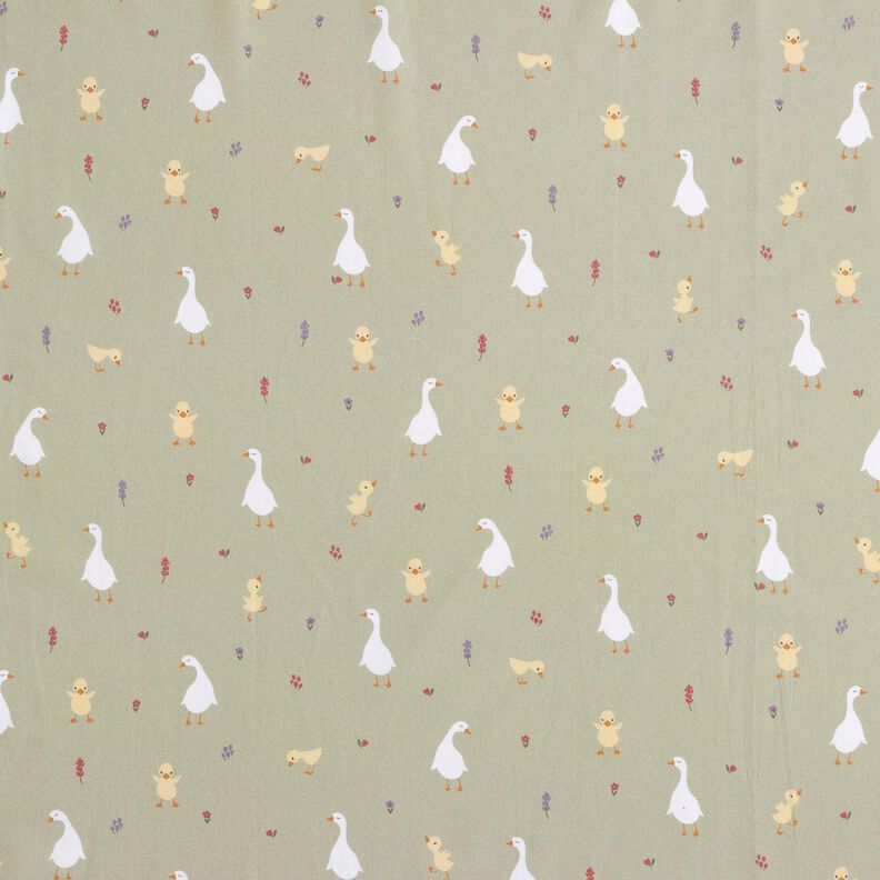 GOTS Cotton Poplin cute geese and chicks | Poppy Fabrics – greige,  image number 1