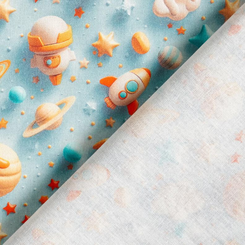 Cotton Poplin Cosmos Digital Print – light blue,  image number 4