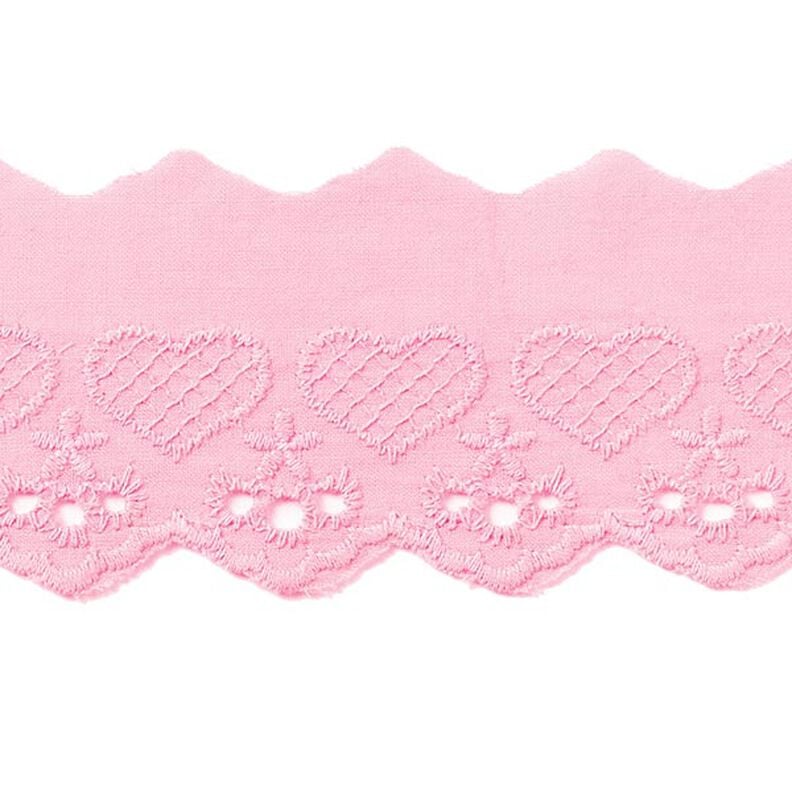 Little Hearts Scalloped Lace [50 mm] - light pink,  image number 1