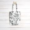 Decor Fabric Half Panama picturesque flowers – white/black,  thumbnail number 8