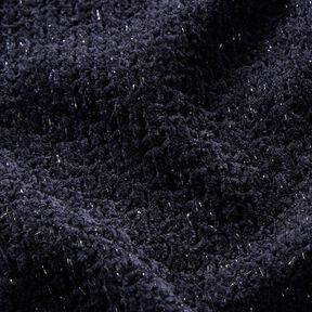 Chenille Knit Jacquard Glitter – blue-black/metallic silver, 