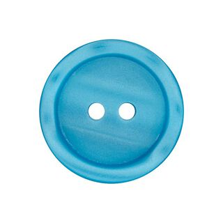 Basic 2-Hole Plastic Button - turquoise, 