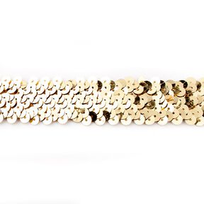 Elasticated Sequinned Trimming [30 mm] – metallic gold, 