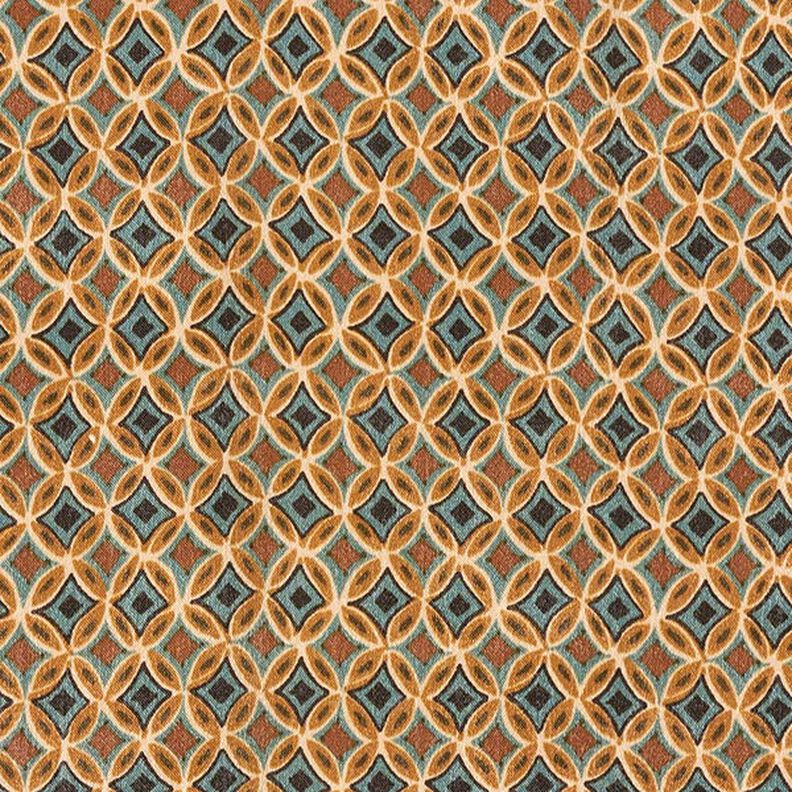 geometric retro patterned satin – caramel,  image number 1