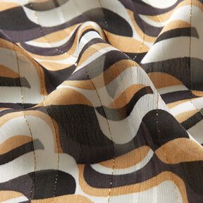 Chiffon Waves and burnout stripes with Glitter – beige/white, 