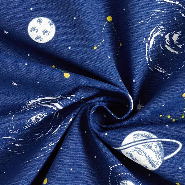 Decor Fabric Canvas Glow in the Dark Planetarium – navy blue,  image number 3