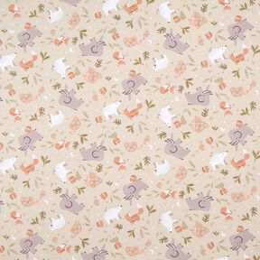 Cotton Poplin animals from all over the world – natural, 