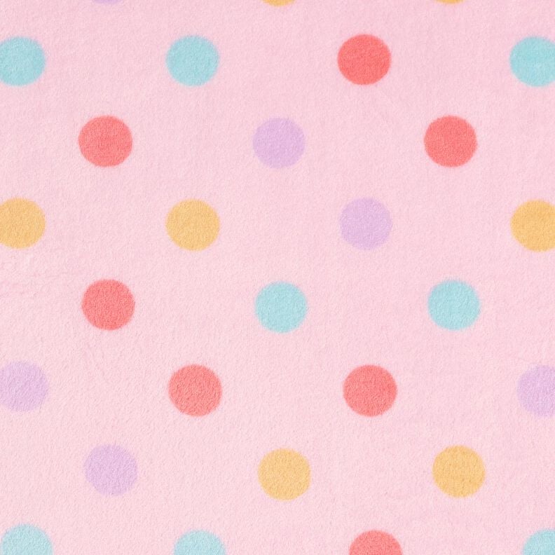 Cosy Fleece colourful dots – light pink, image number 1