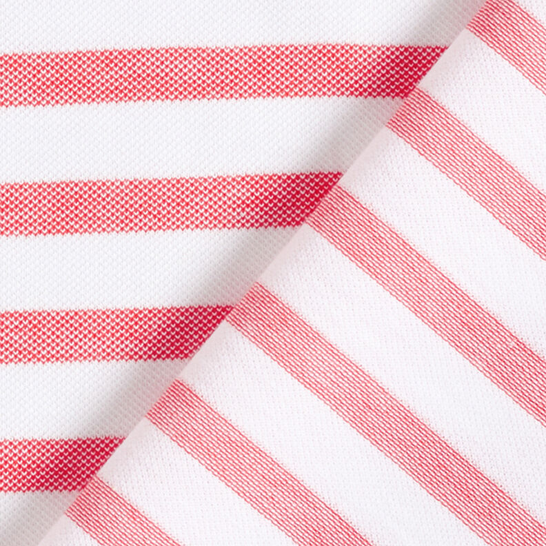 Piqué jersey stripes – white/orange,  image number 4