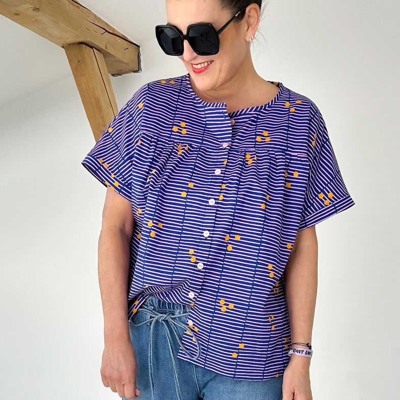FRAU SUZY - loose short-sleeved blouse with ruffles, Studio Schnittreif  | XS -  XXL,  image number 2