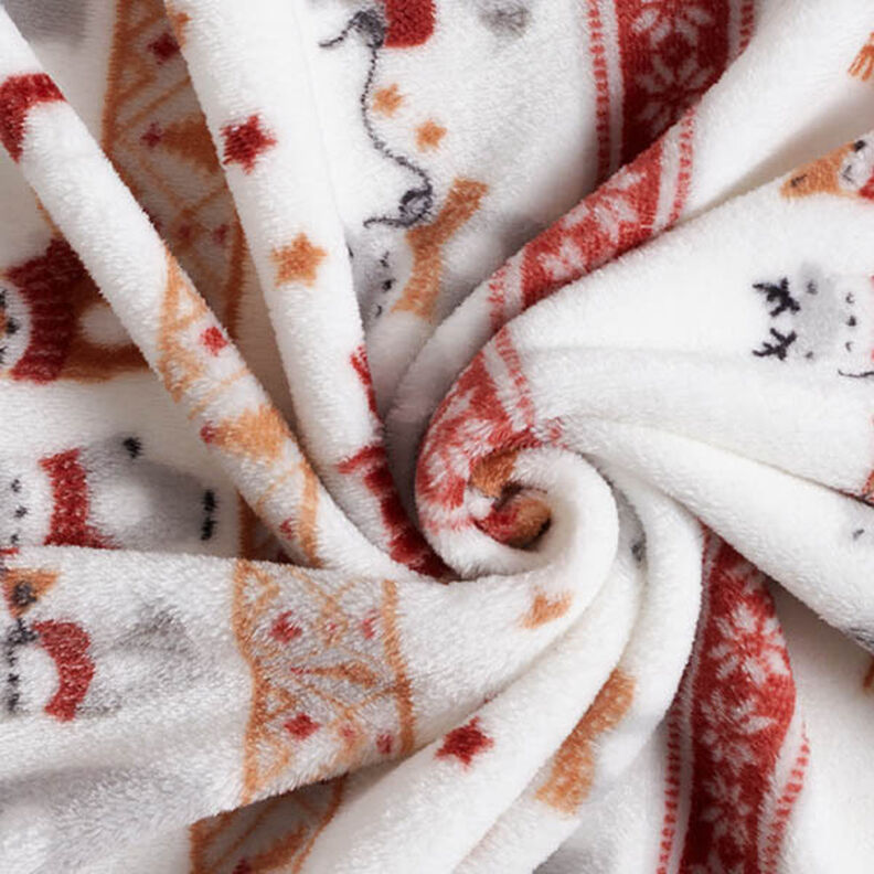 Cosy Fleece Winter Animals – white/carmine, image number 3